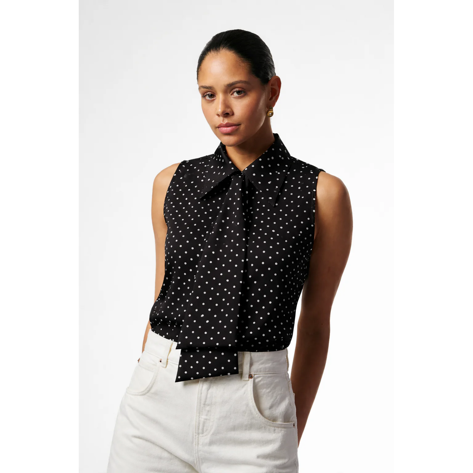 AAIKO blouse SARAN dots zwart/wit