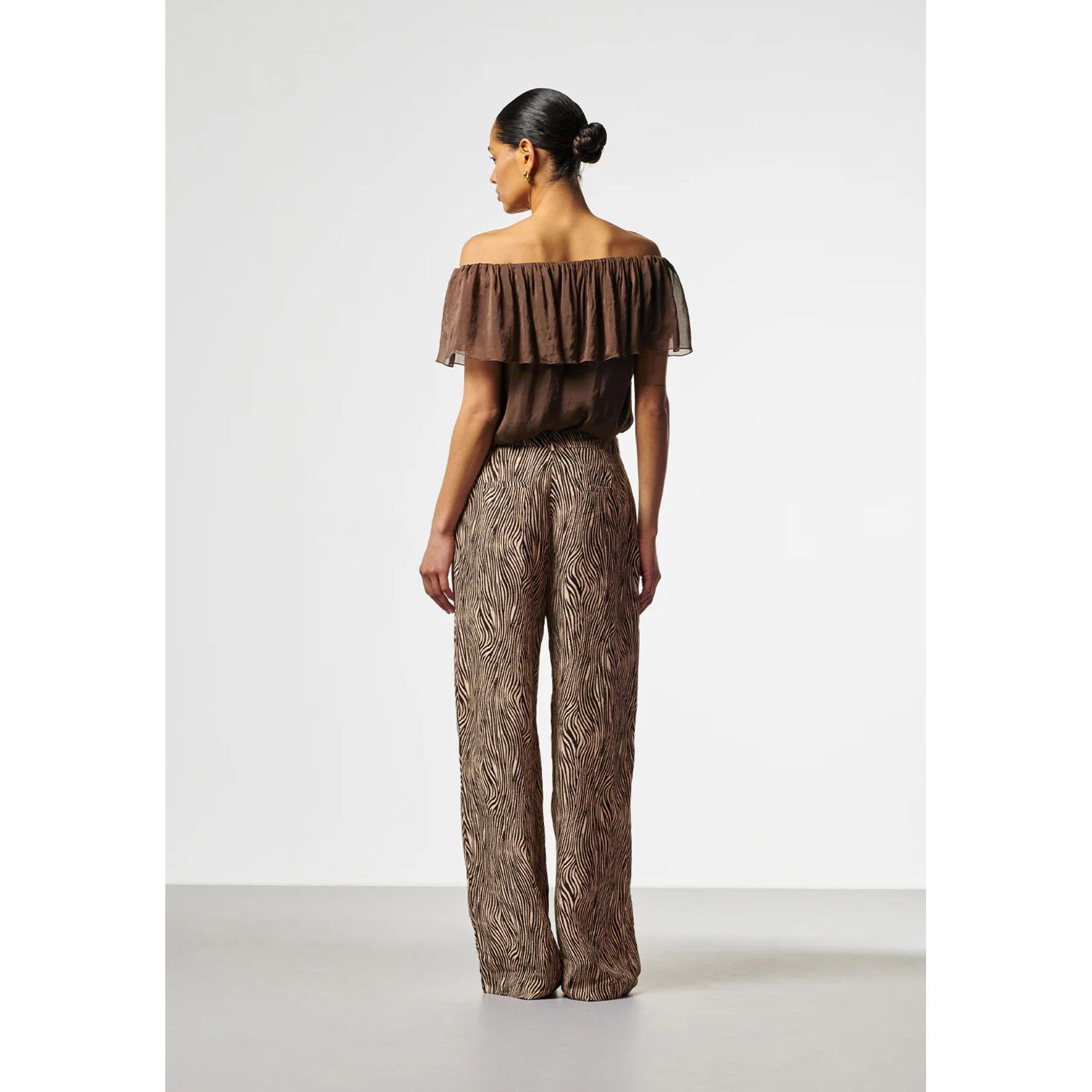 Aaiko broek viscose CECILIA ZEBRA bruin