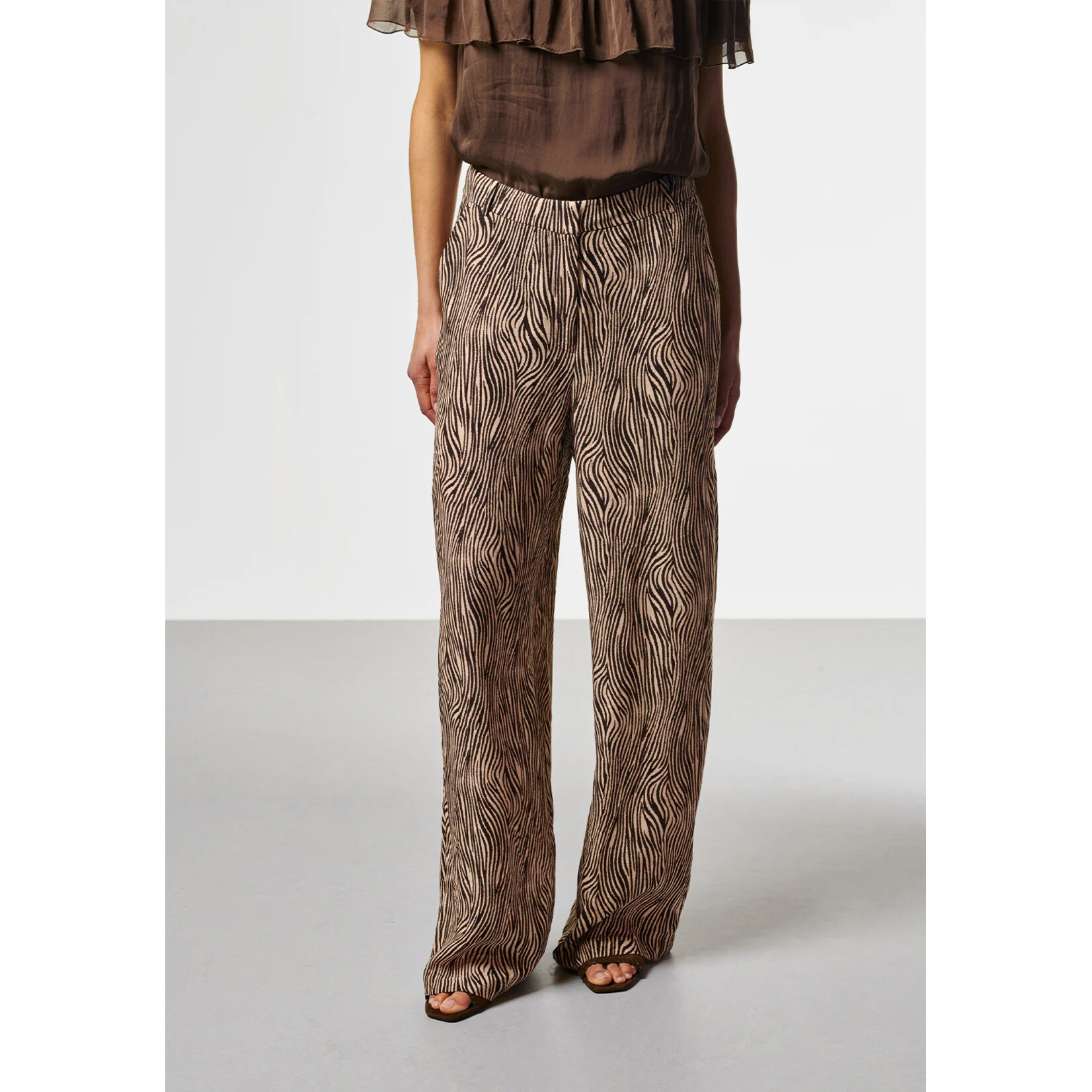 Aaiko broek viscose CECILIA ZEBRA bruin