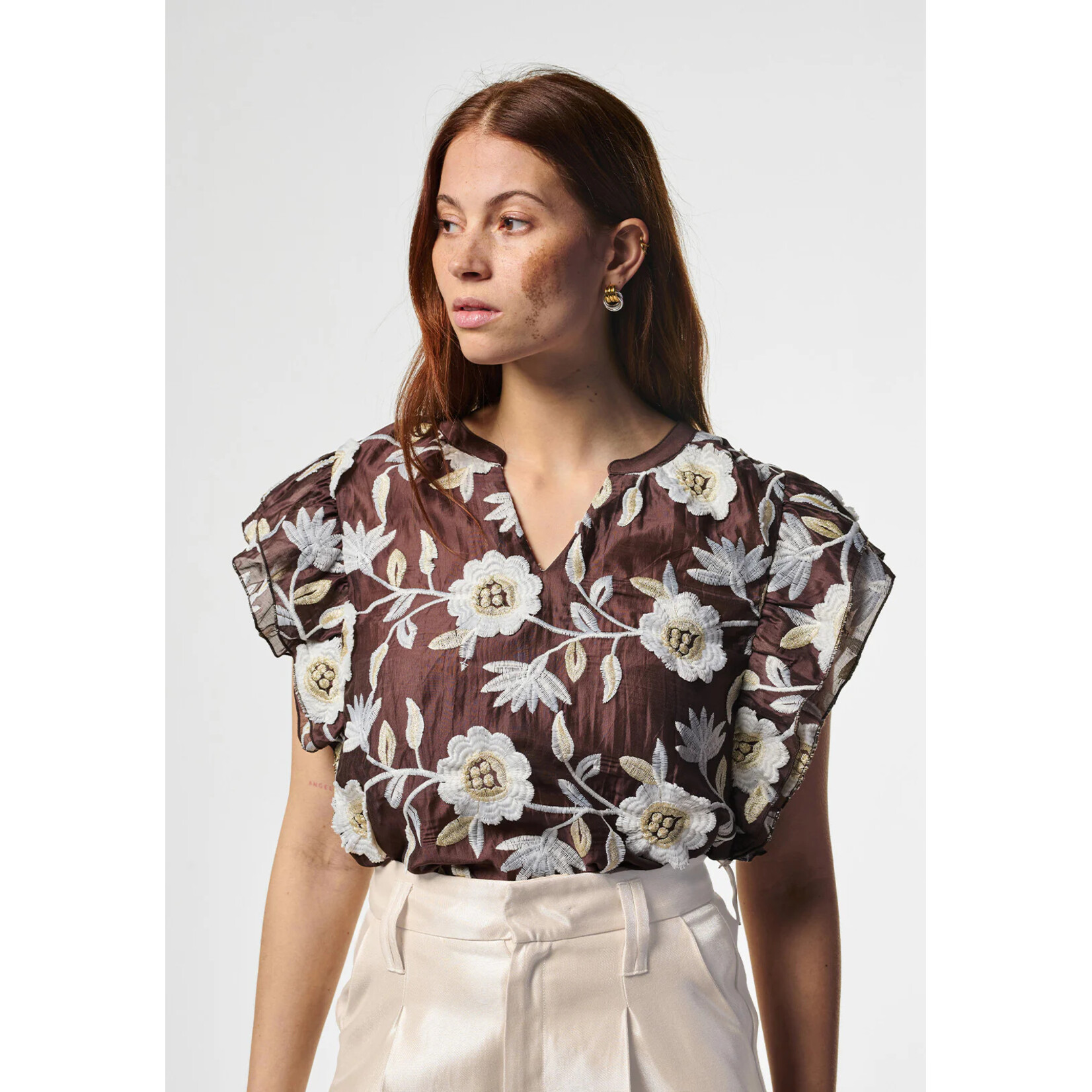 Aaiko blouse viscose YAELLA bitter chocolate