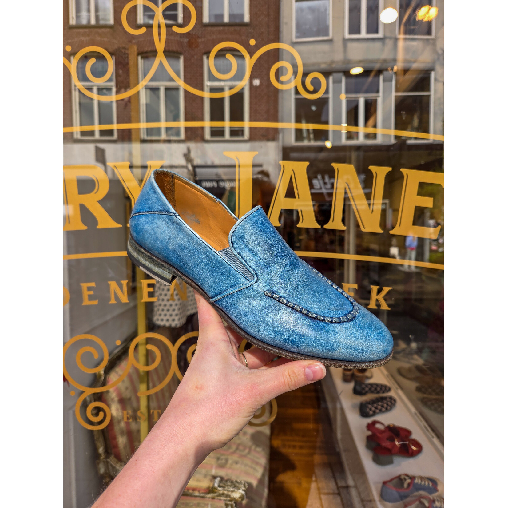 Paul Silence leren handgemaakte loafer DB08 blauw