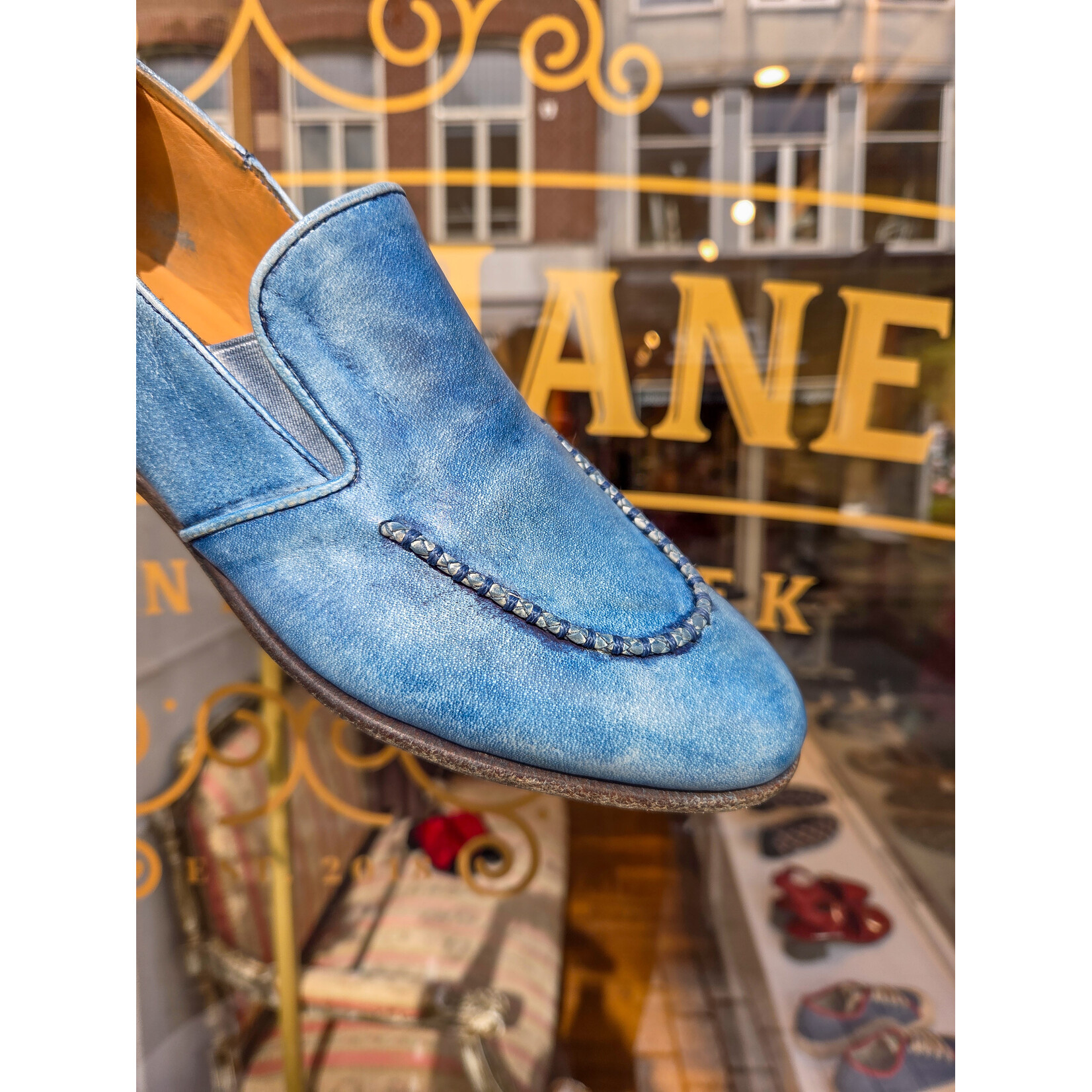 Paul Silence leren handgemaakte loafer DB08 blauw