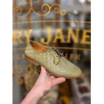 Paul Silence leren handgemaakte gevlochten veterschoen DB31 groen