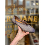 Paul Silence leren handgemaakte gevlochten instapper DB20 blauw