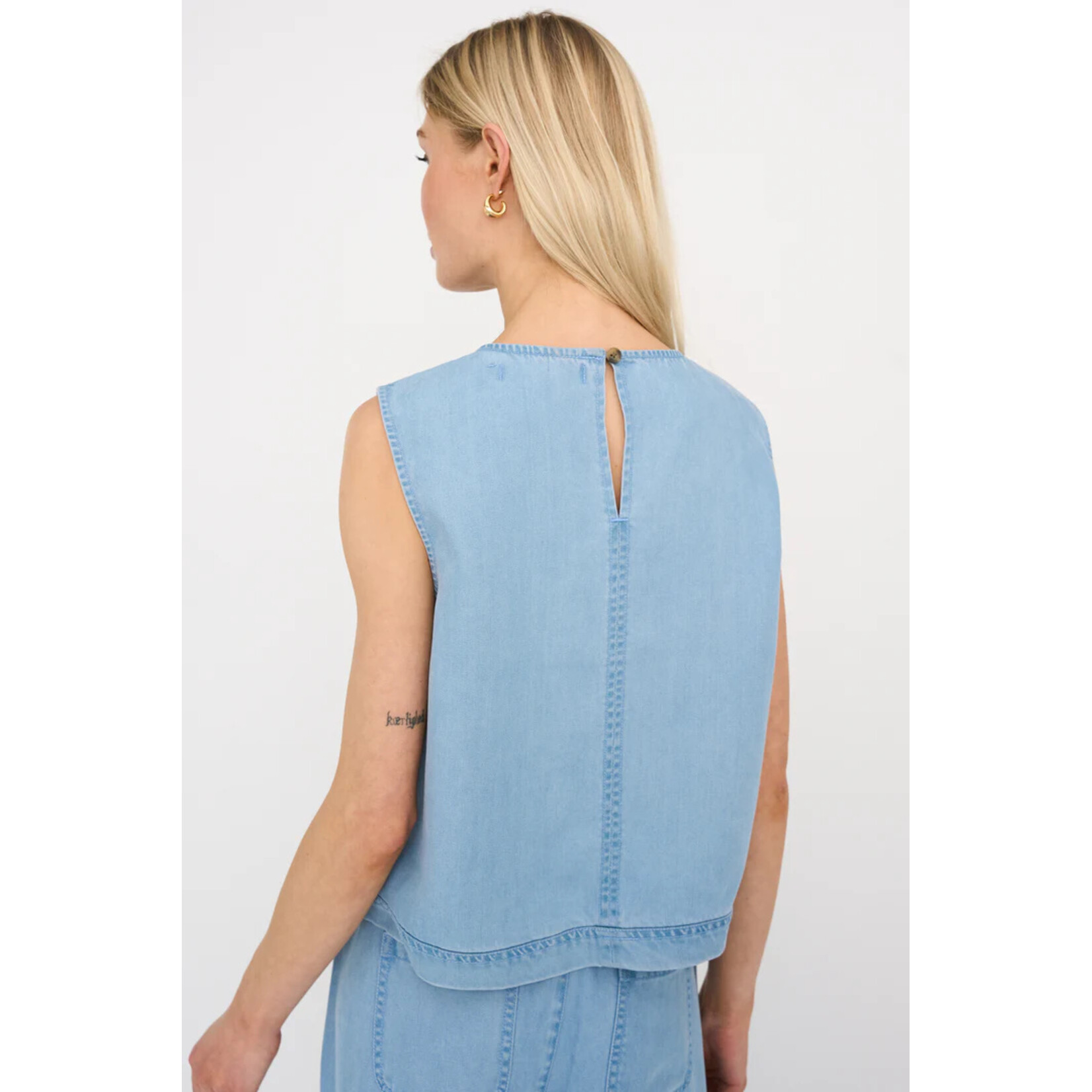 Pieszak Pieszak denim top DREA waves blue
