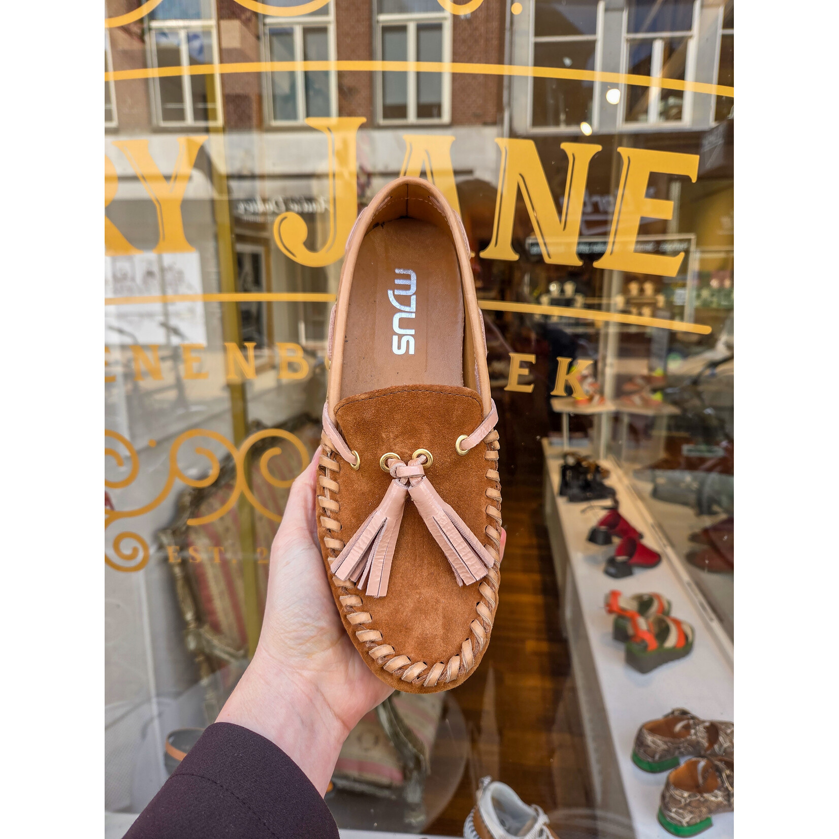 MJUS instapper bootschoen ROSA bruin/roze