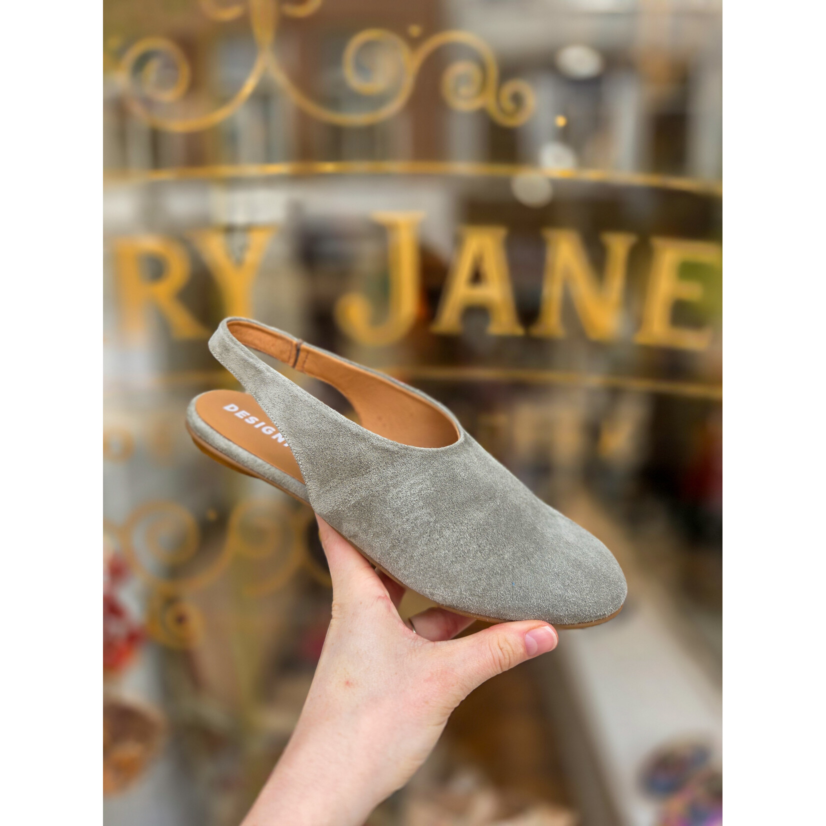 FRANK suede slingback muil ELENA groen