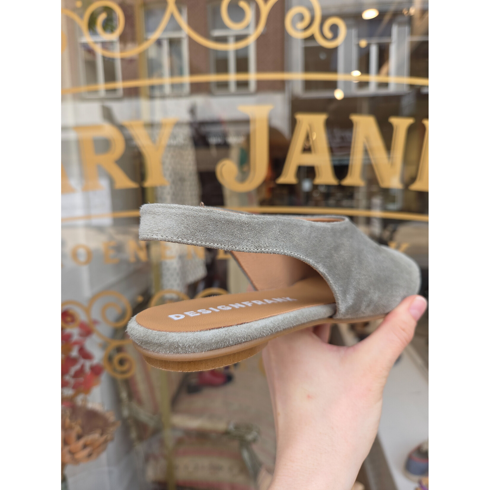 FRANK suede slingback muil ELENA groen