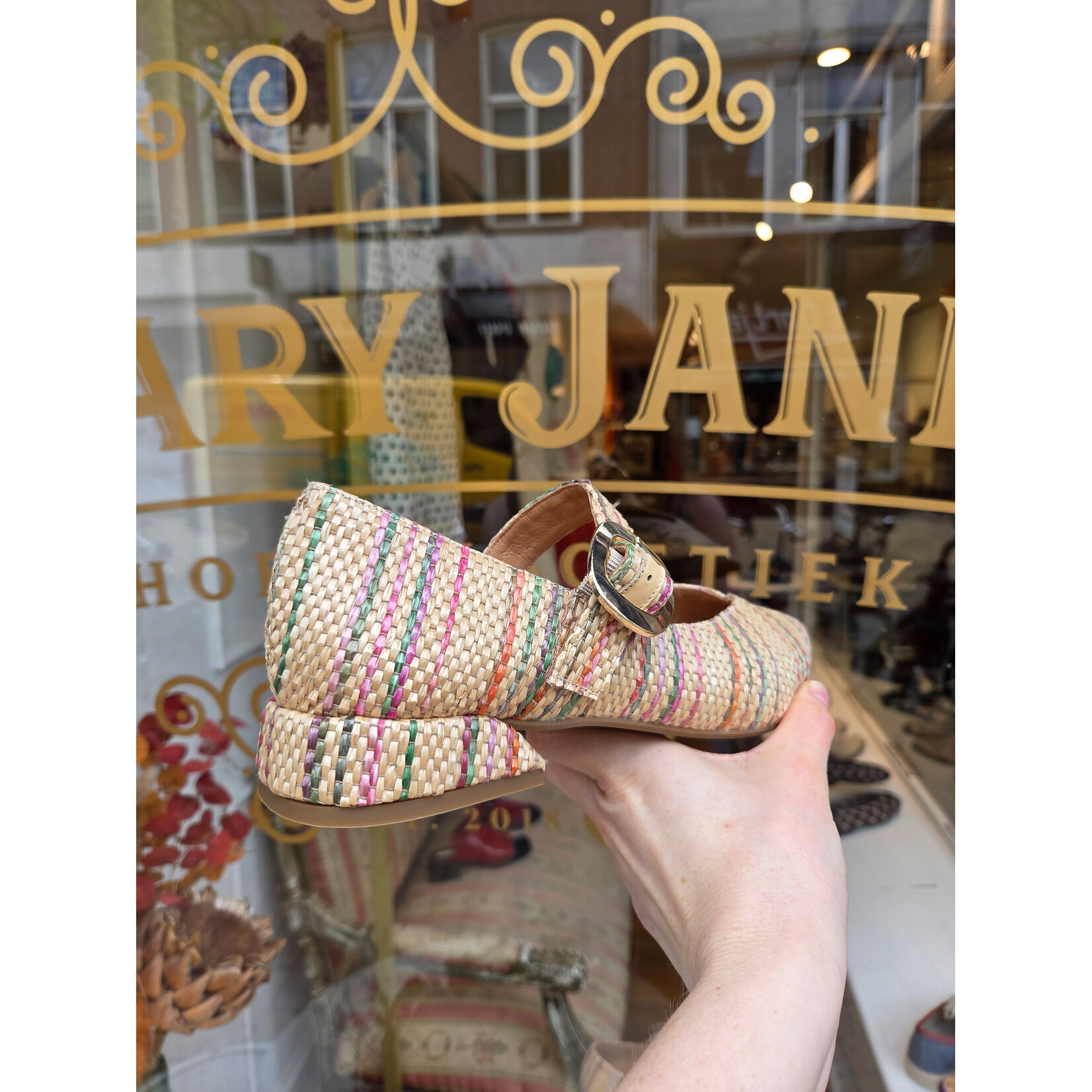 FRANK instapper gesp raffia CLUE multi
