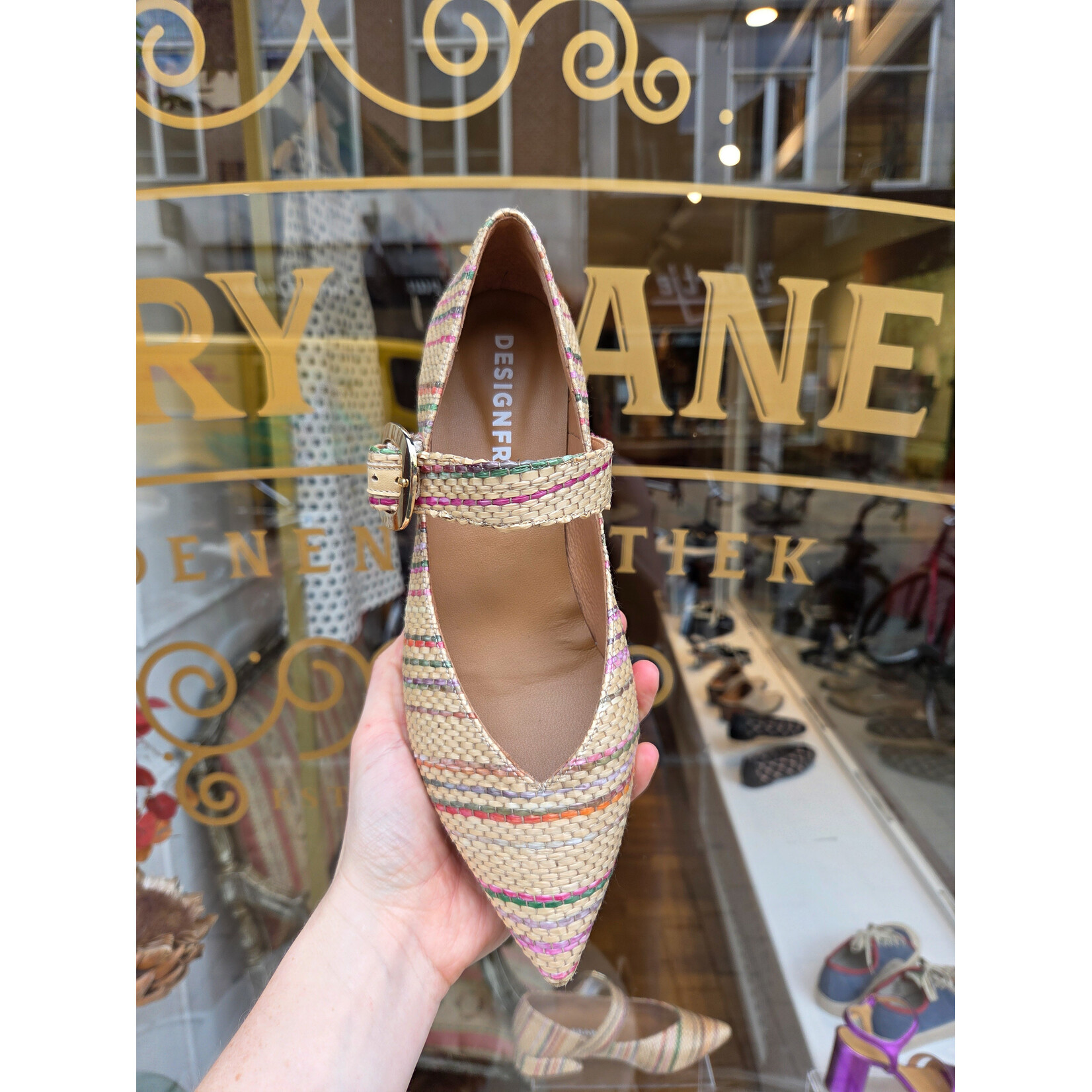 FRANK instapper gesp raffia CLUE multi