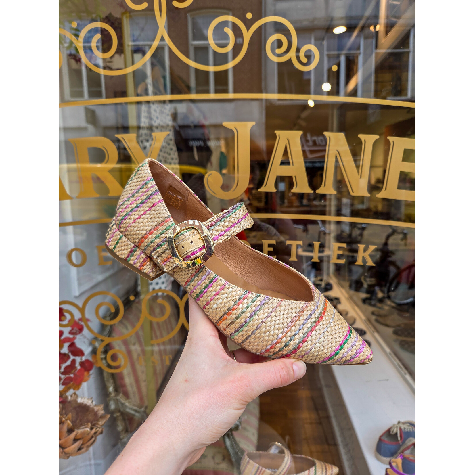 FRANK instapper gesp raffia CLUE multi