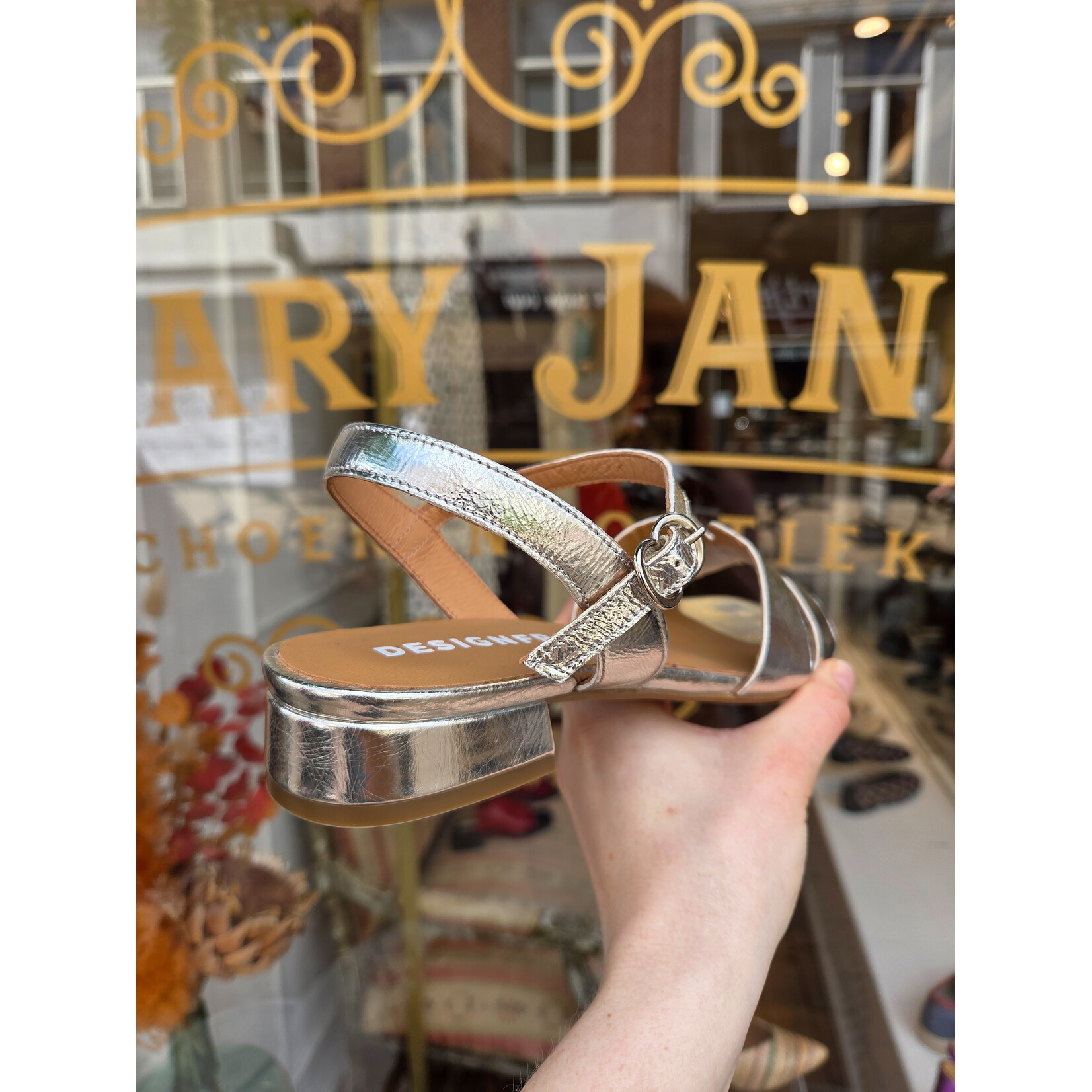 FRANK sandaal hakje PEARL zilver