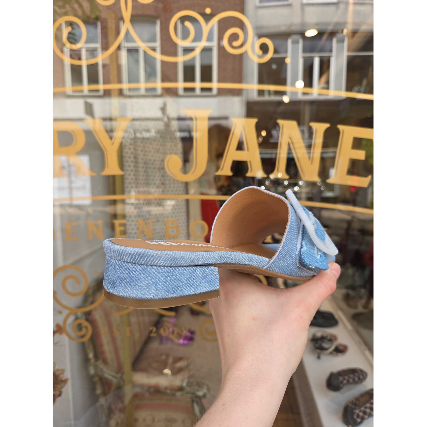 FRANK denim slipper FLARE denim/blauw