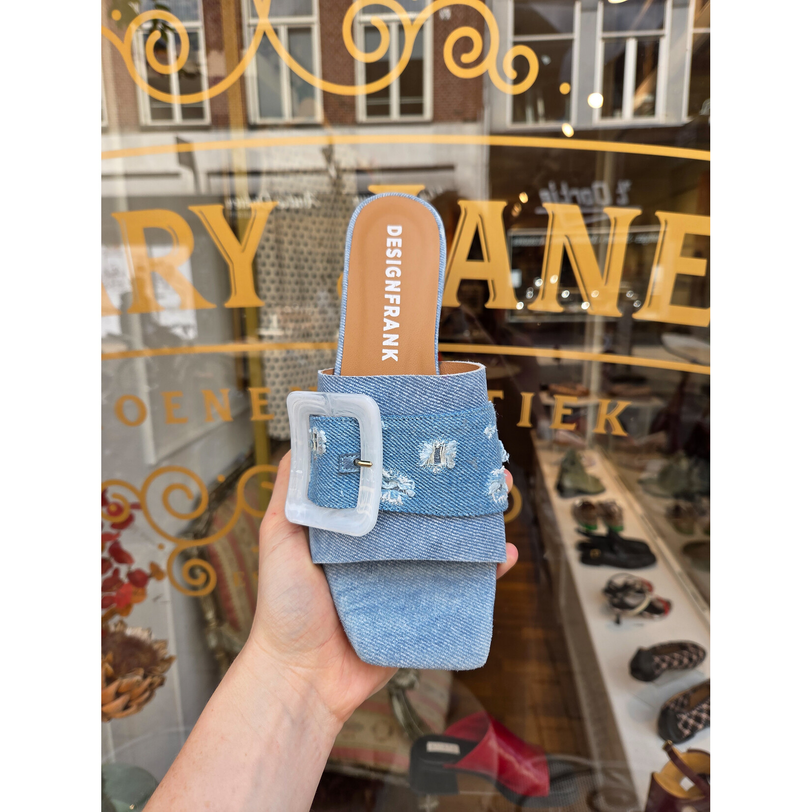 FRANK denim slipper FLARE denim/blauw