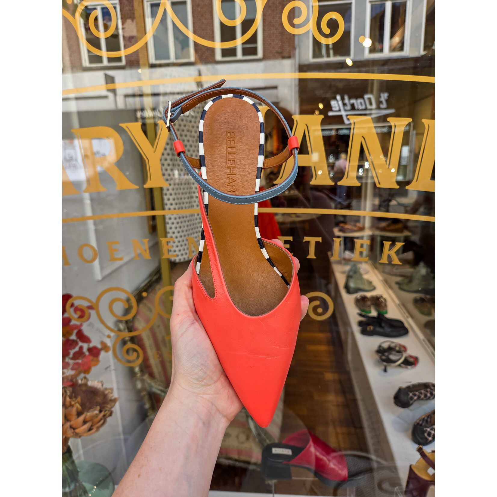 BELLEHARI Bellehari leren pump tibet orange POLLOCK oranje