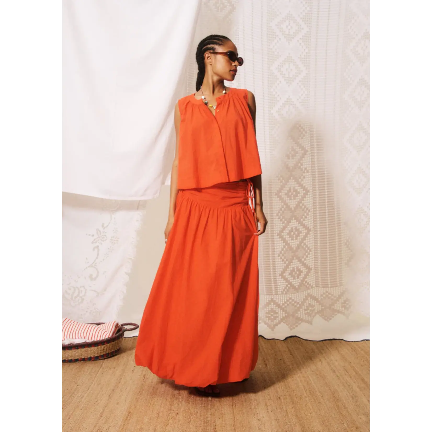 FRNCH FRNCH top blouse NUNZIO koraal