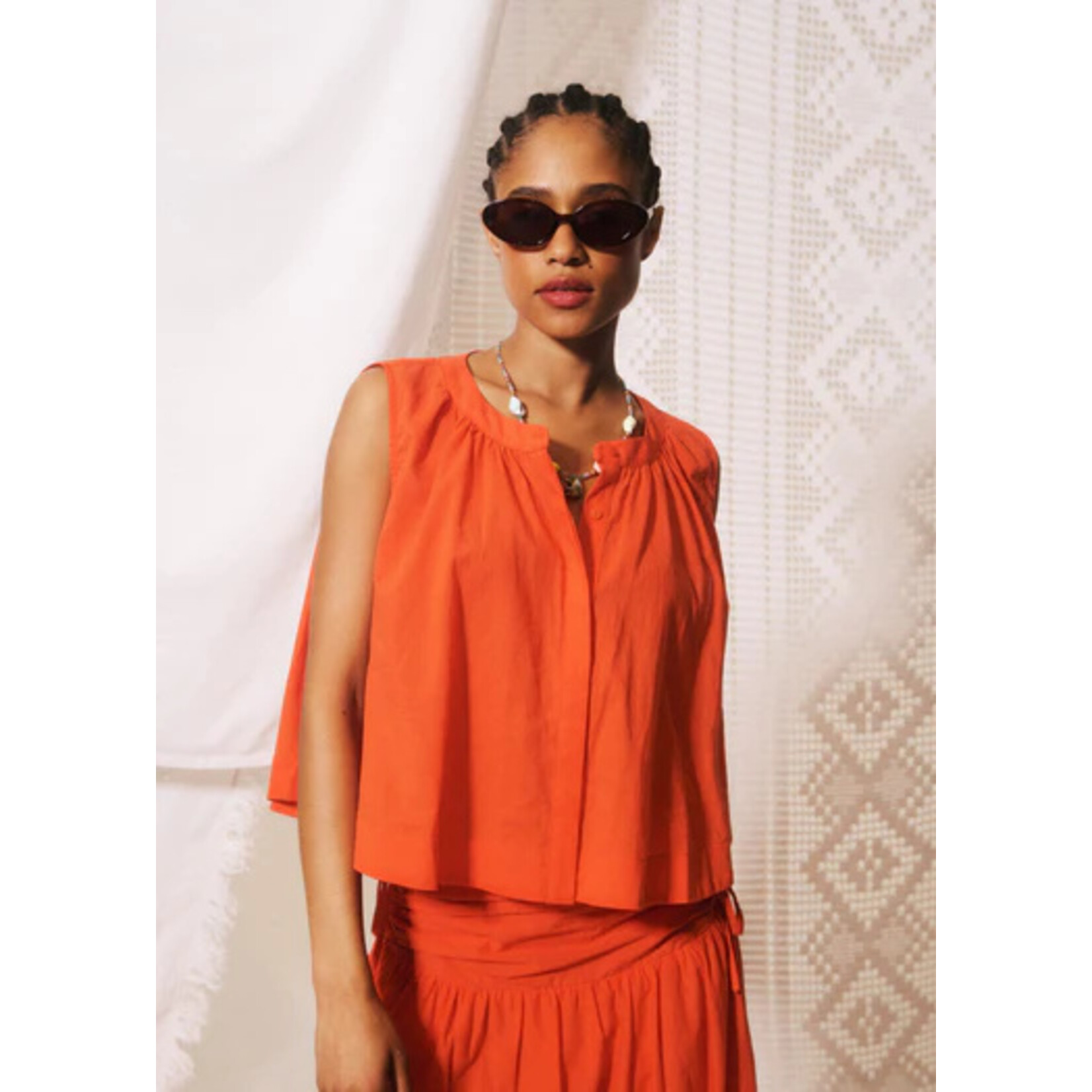 FRNCH FRNCH top blouse NUNZIO koraal