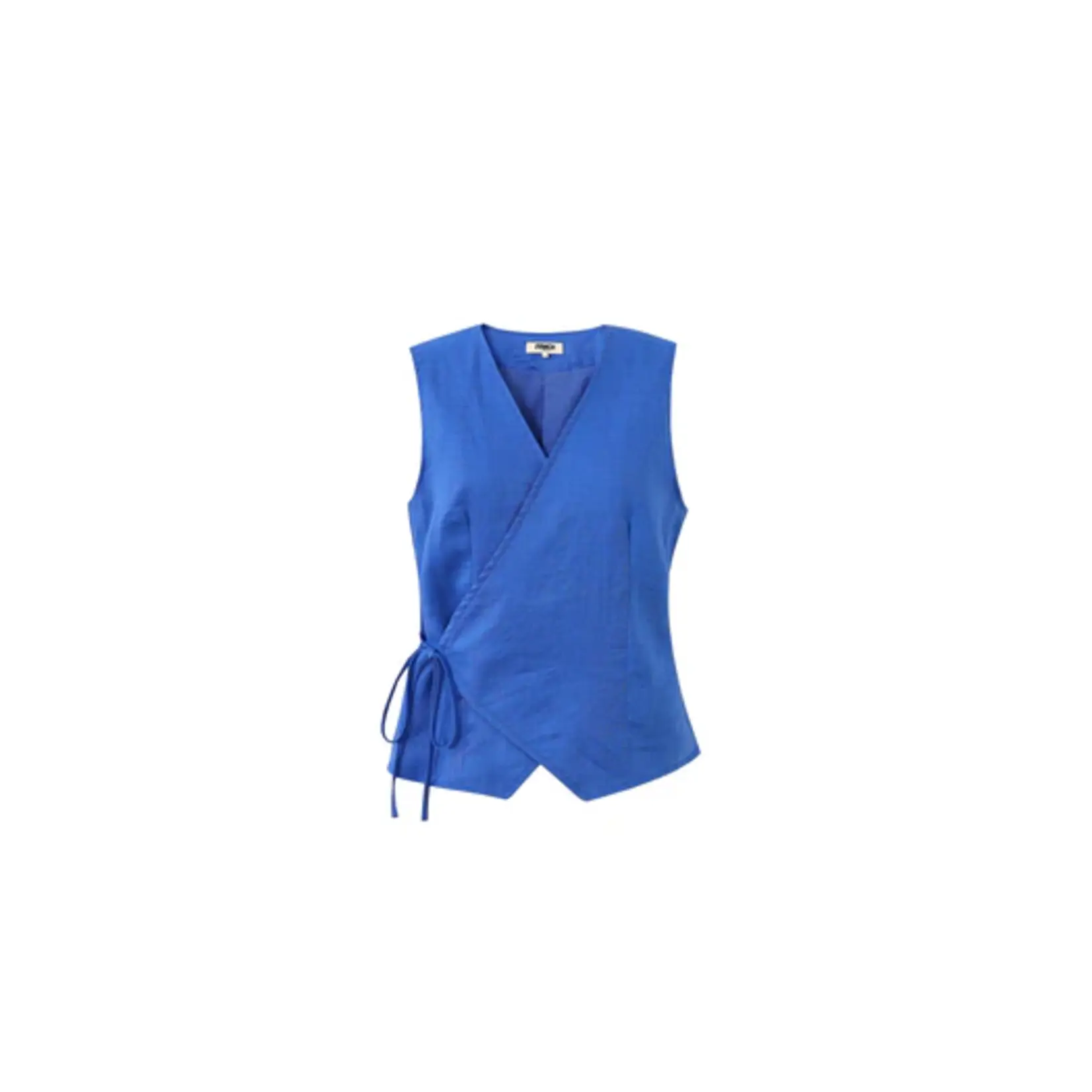 FRNCH FRNCH gilet ramie/katoen ALFIO blauw