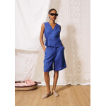 FRNCH FRNCH gilet ramie/katoen ALFIO blauw