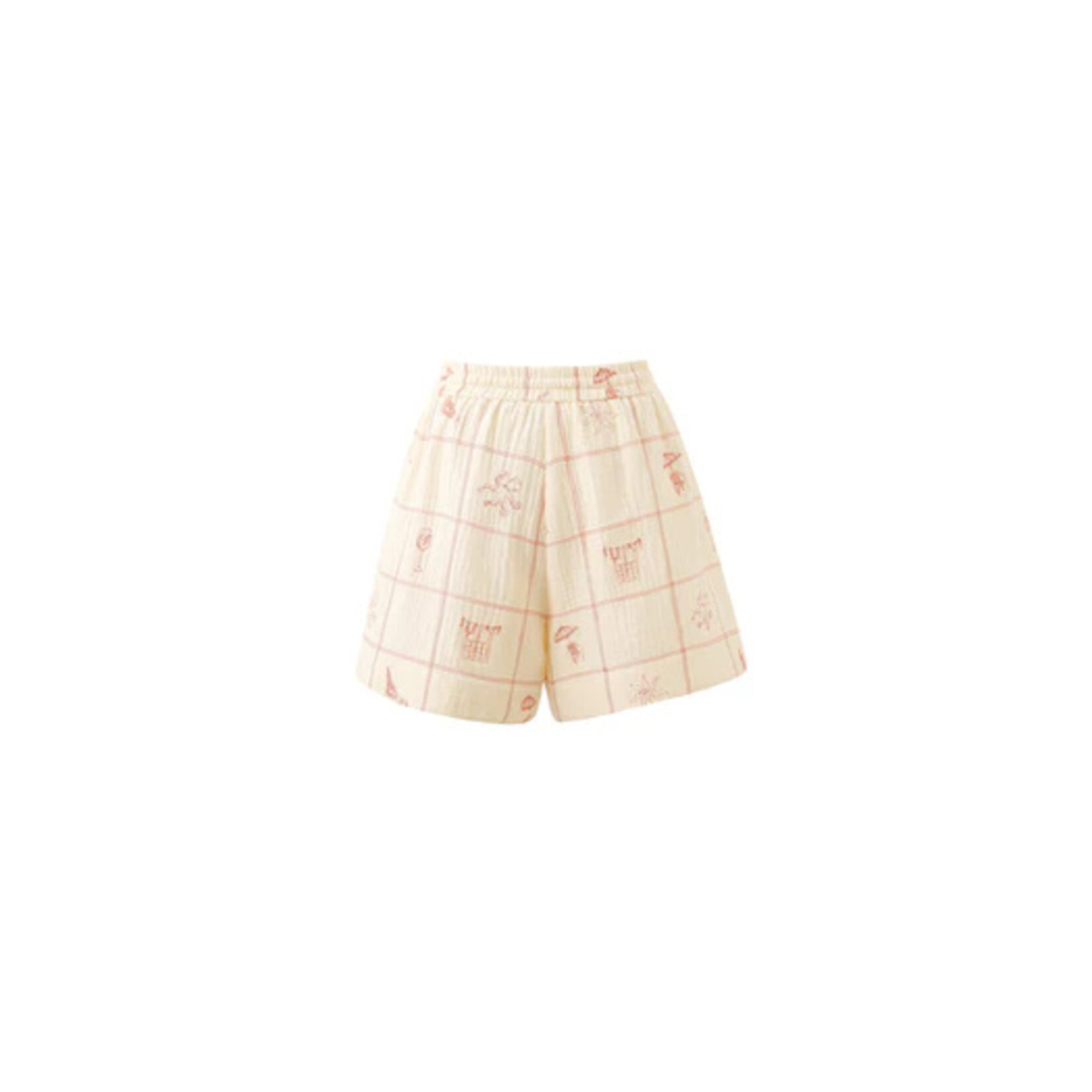 FRNCH FRNCH zomerpak katoen short LORENZO koraal/creme