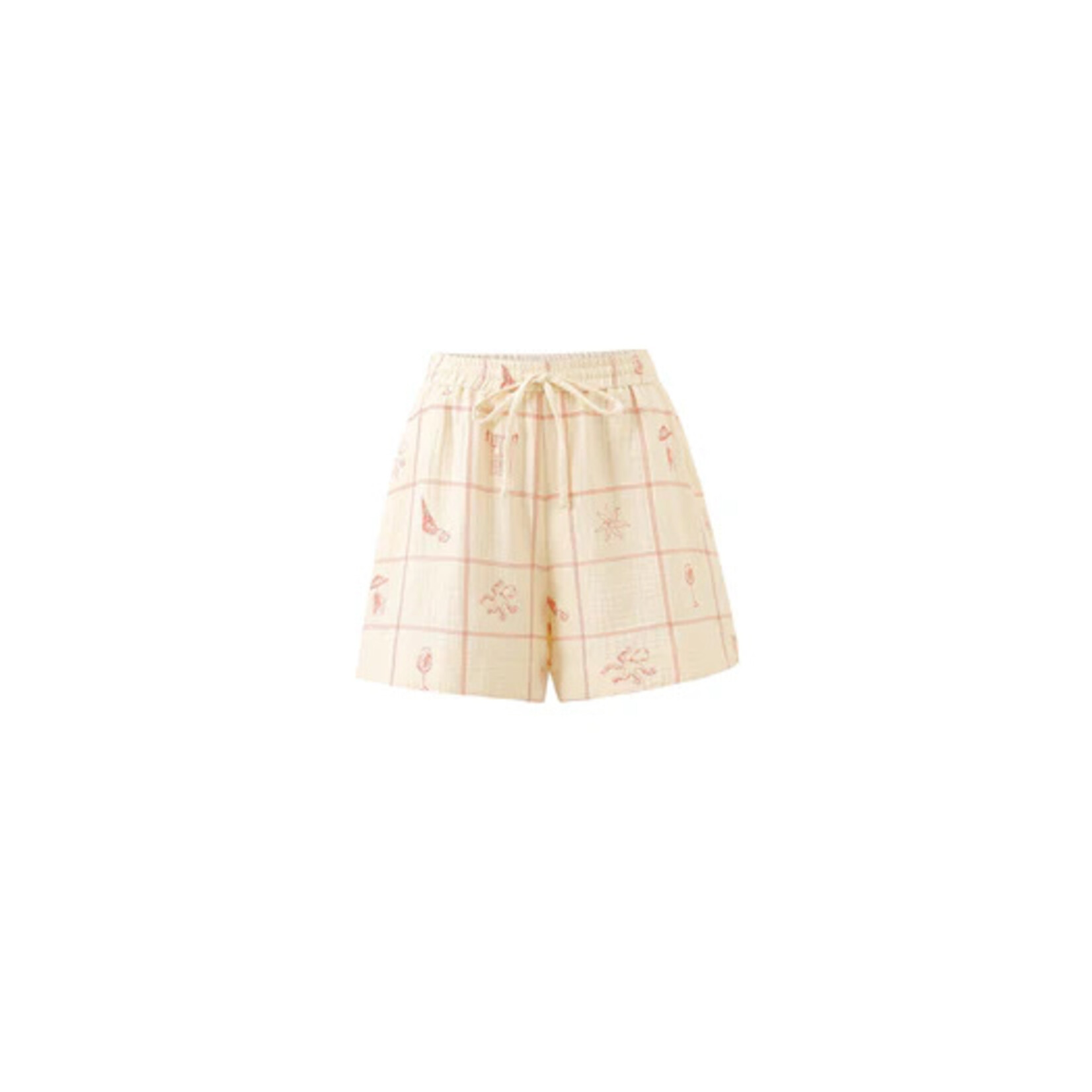 FRNCH FRNCH zomerpak katoen short LORENZO koraal/creme