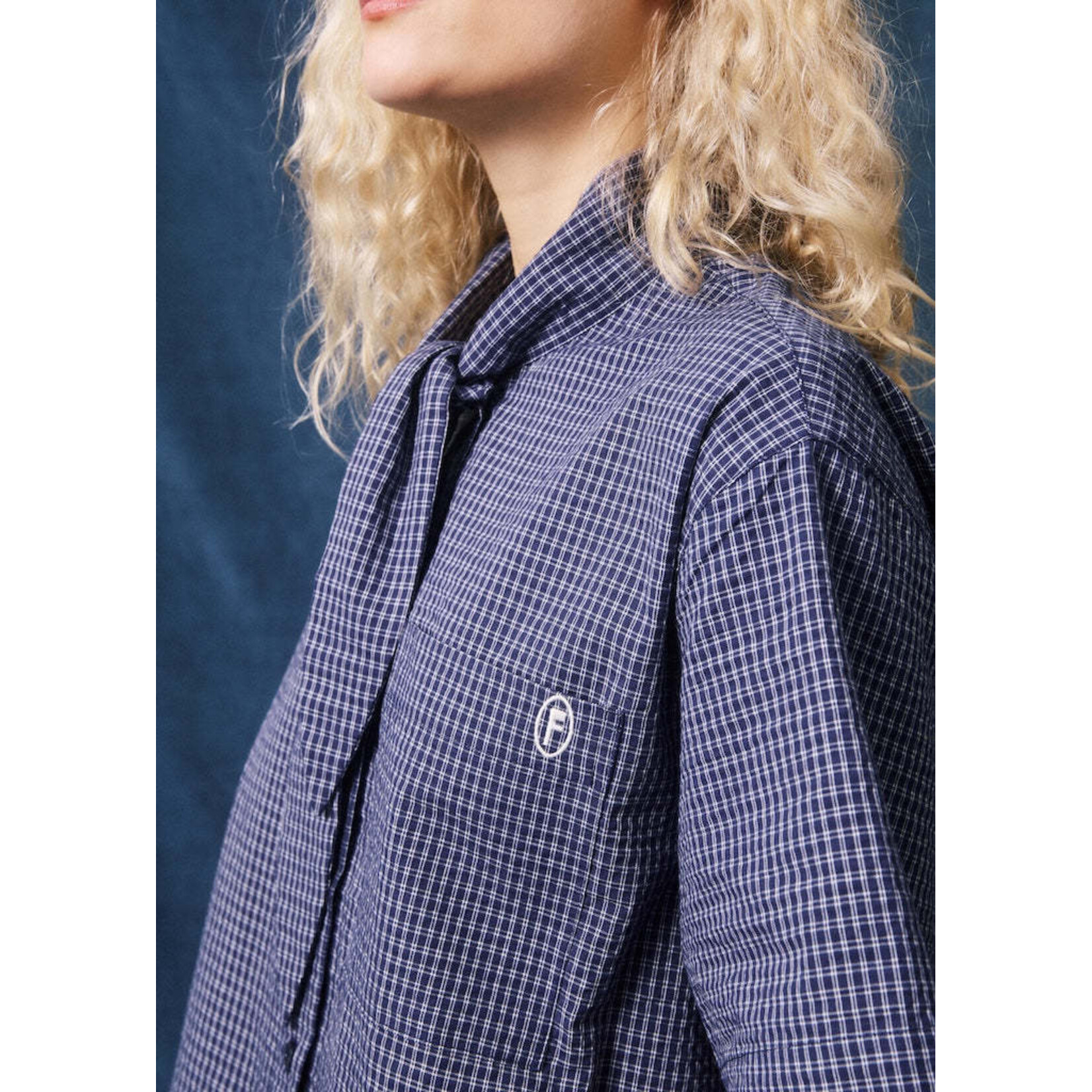 FRNCH FRNCH blouse ruitje NAOMI tie blauw