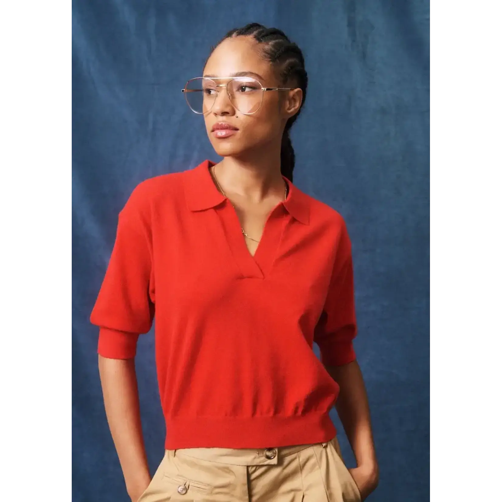 FRNCH FRNCH polo shirt SAMONA rood