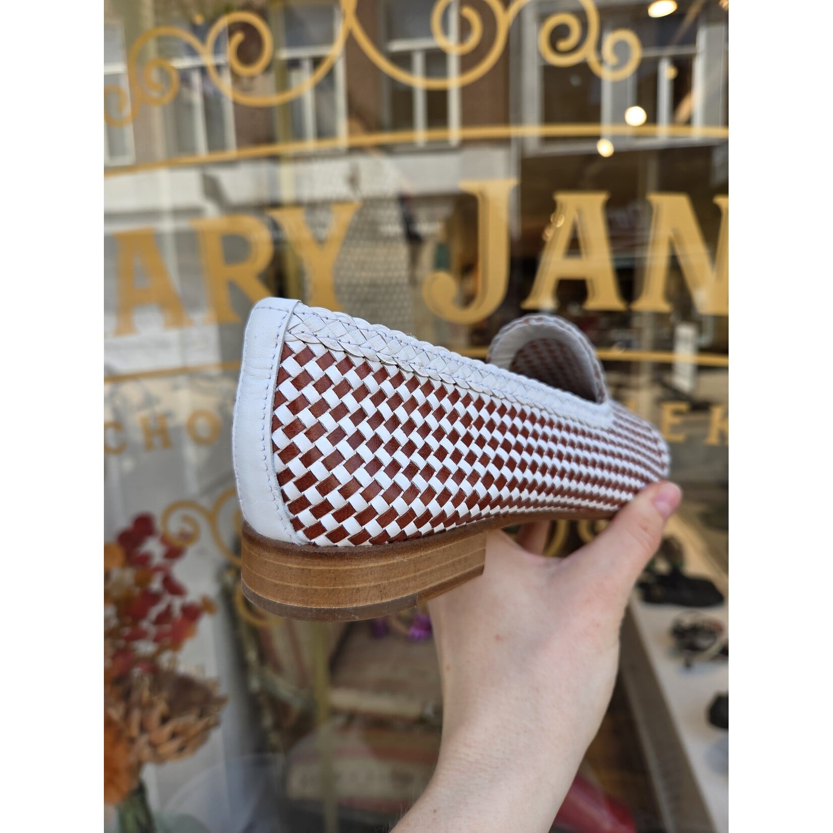 Pertini instapper gevlochten PAPILLON white/brandy