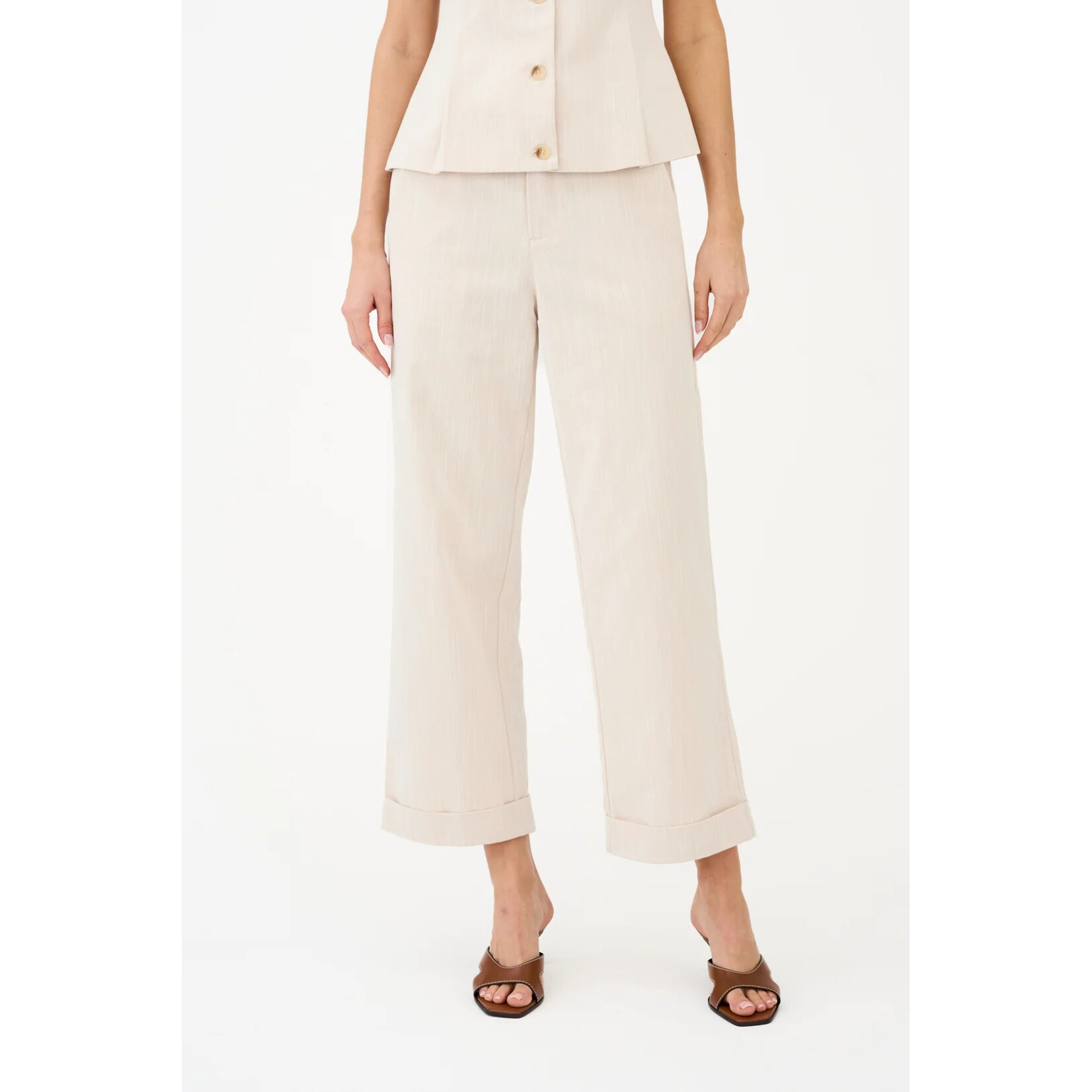 Pieszak Pieszak broek birkin weekend cropped pant wash solaris beige