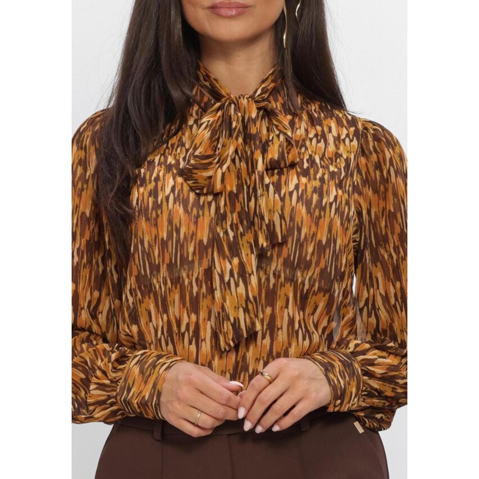 Aaiko blouse BOWI crickle ray geel