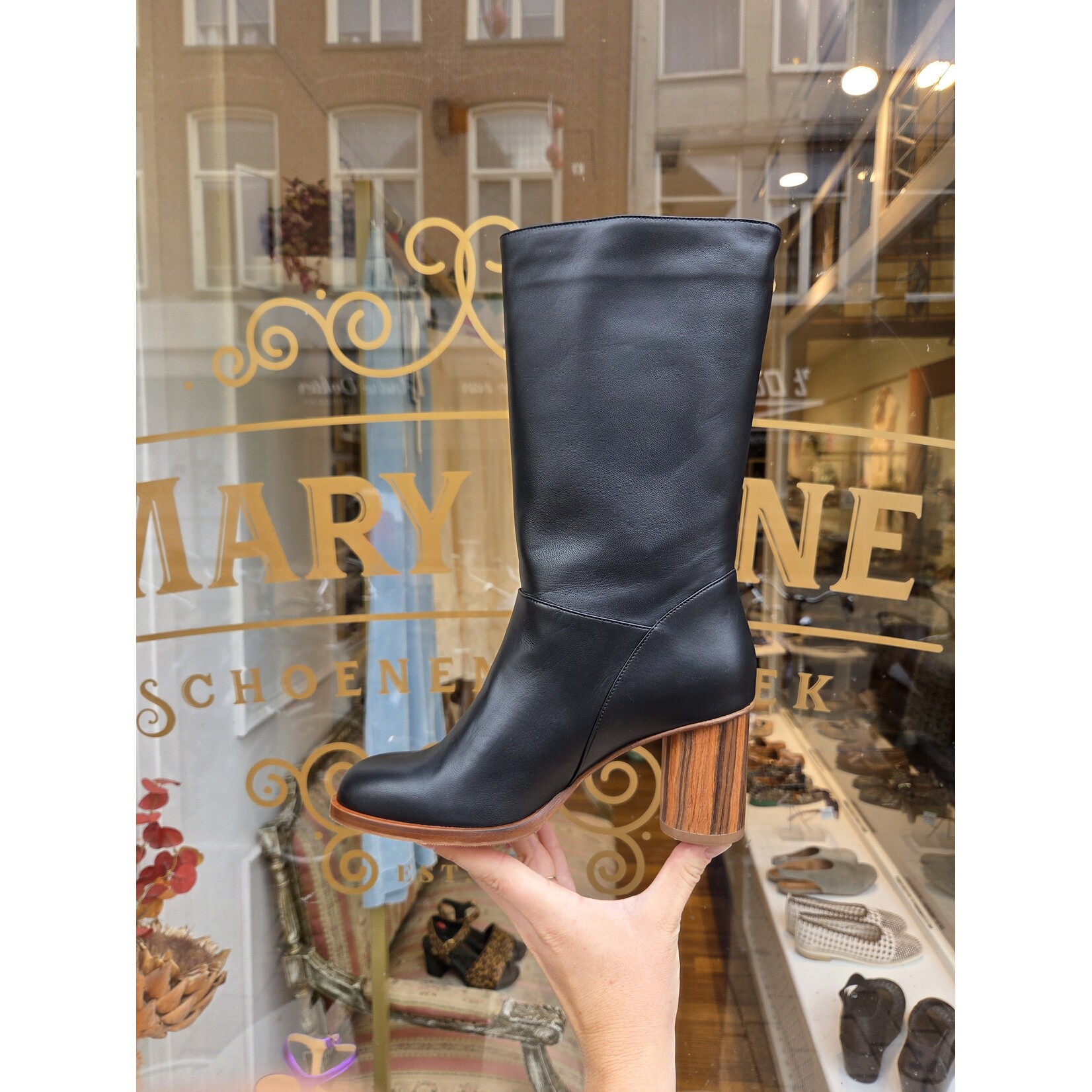 Atelier Content VIRGINA leren laars zwart