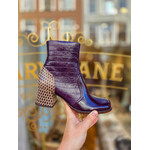 Chie Mihara enkellaarsje blokhak TALENA grape paars print