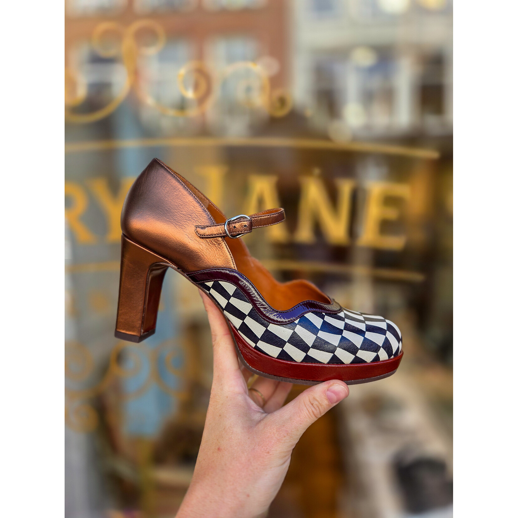 Chie Mihara pump LARETO bronze print multi