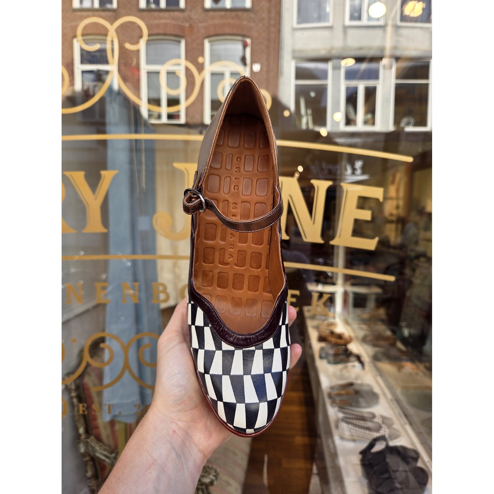 Chie Mihara pump LARETO bronze print multi
