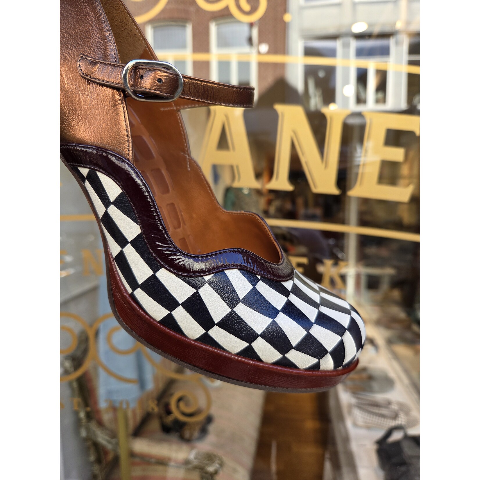 Chie Mihara pump LARETO bronze print multi