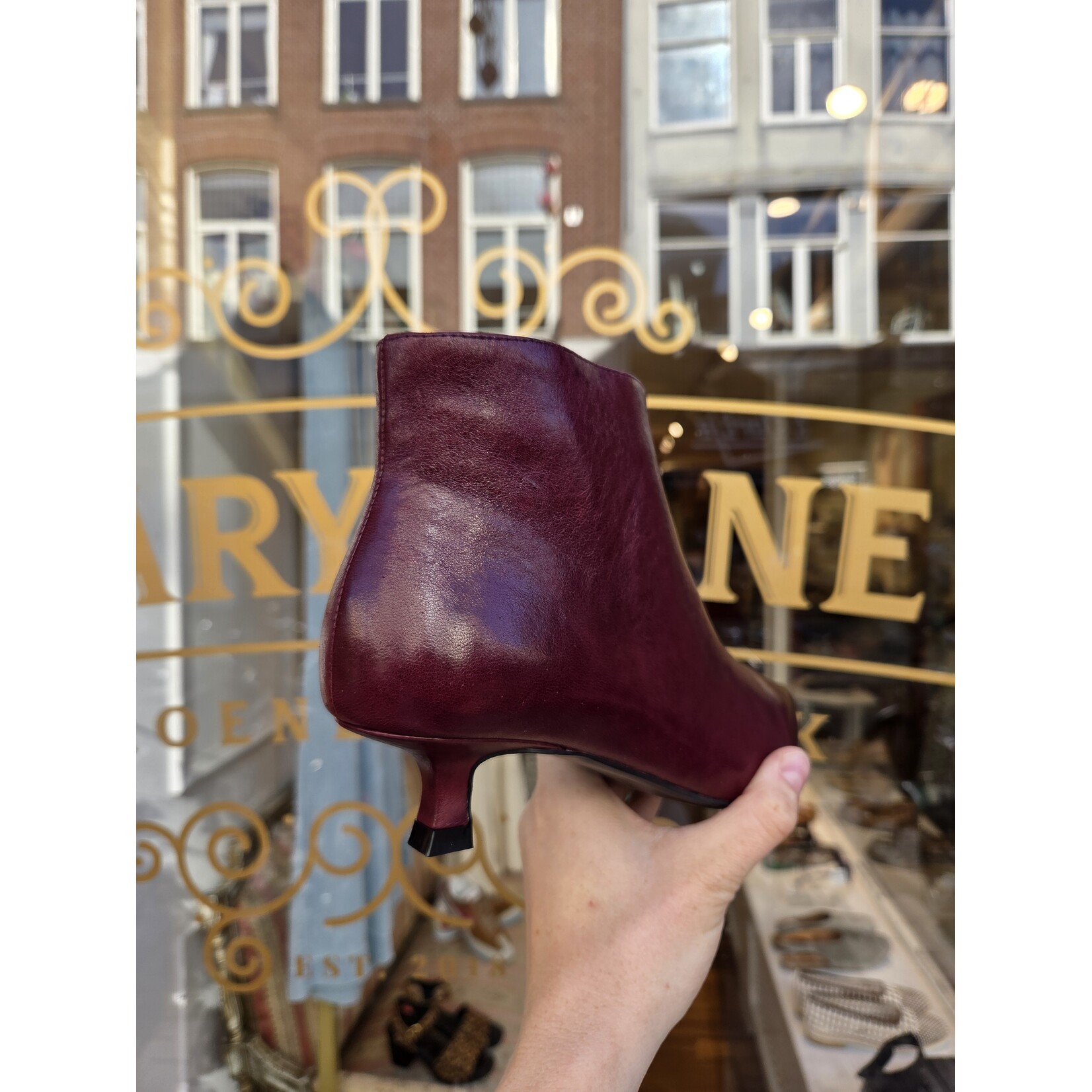 BLACKROSE BLACKROSE leren enkellaarsje queenie TOPY wine