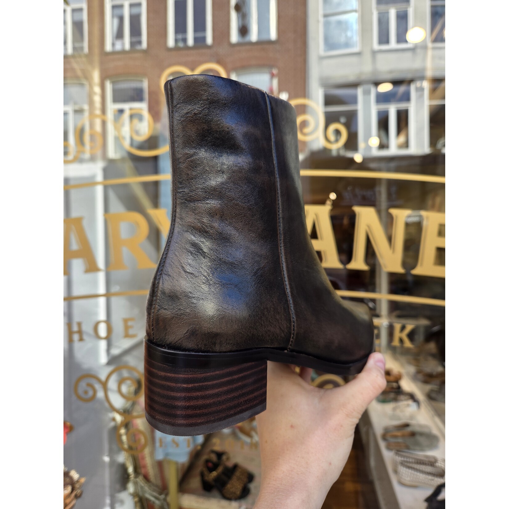BLACKROSE BLACKROSE sofer leather enkellaarsje ELLY chocolate