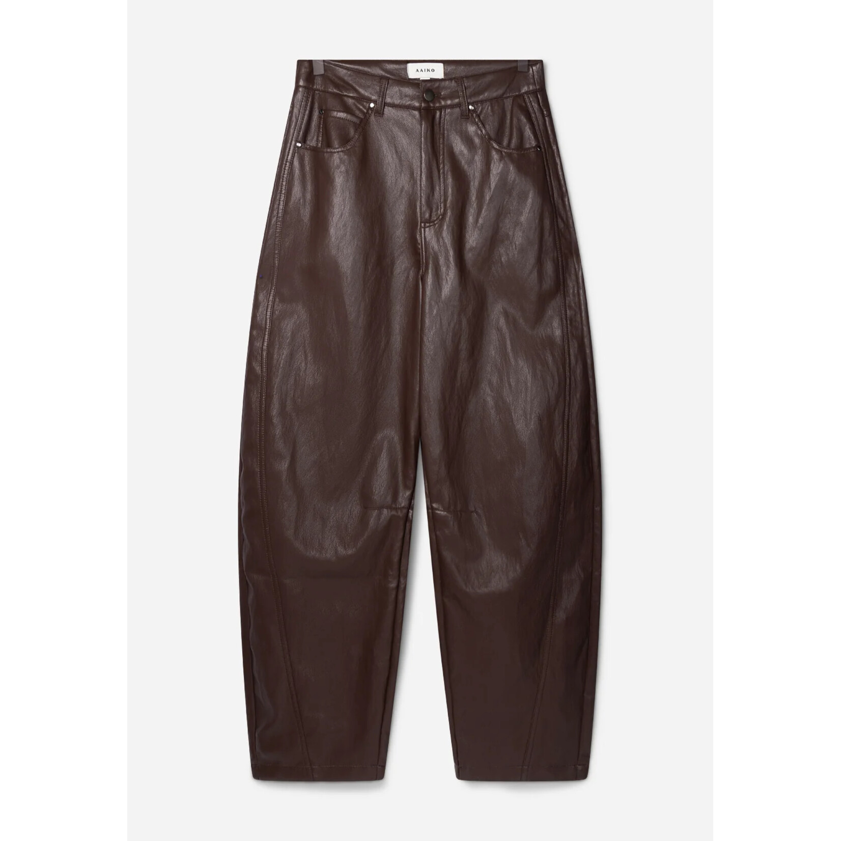Aaiko faux leather broek QUIN pu bruin
