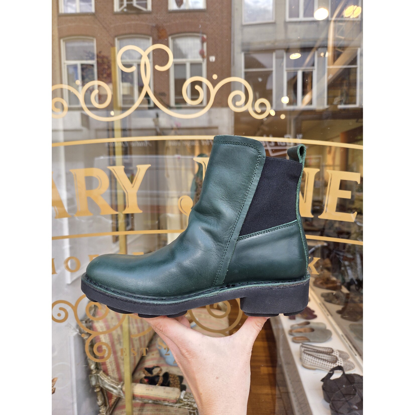 Fly London leren chelsea enkellaarsje NOUX petrol
