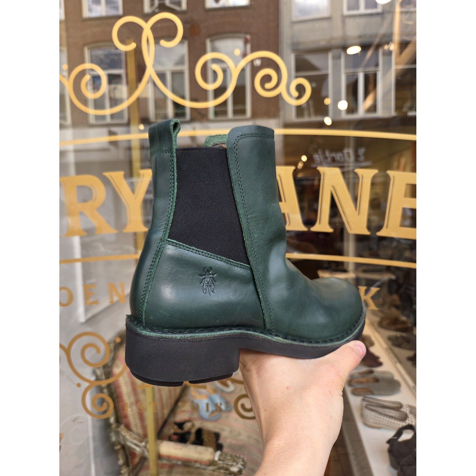 Fly London leren chelsea enkellaarsje NOUX petrol