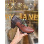 Fly London leren pump GEIL tan/sea kelp/dark brown