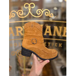 Fly London leren western enkellaarsje suede CELK tobacco