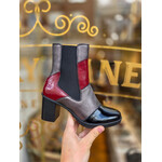 Fly London leren enkellaarsje GULK black/graphite/int. rust