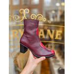 Fly London leren enkellaarsje velvet GIGS wine/burgundy