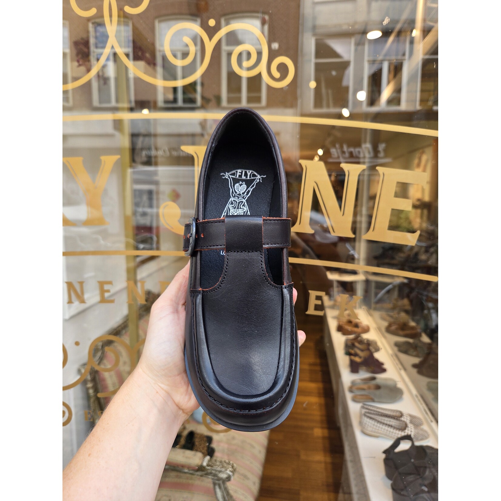 Fly London leren loafer ARFE black/red