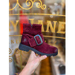 Fly London leren enkellaarsje suede RILY wine