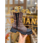 Papucei leren enkellaarsje boot NIXIE taupe