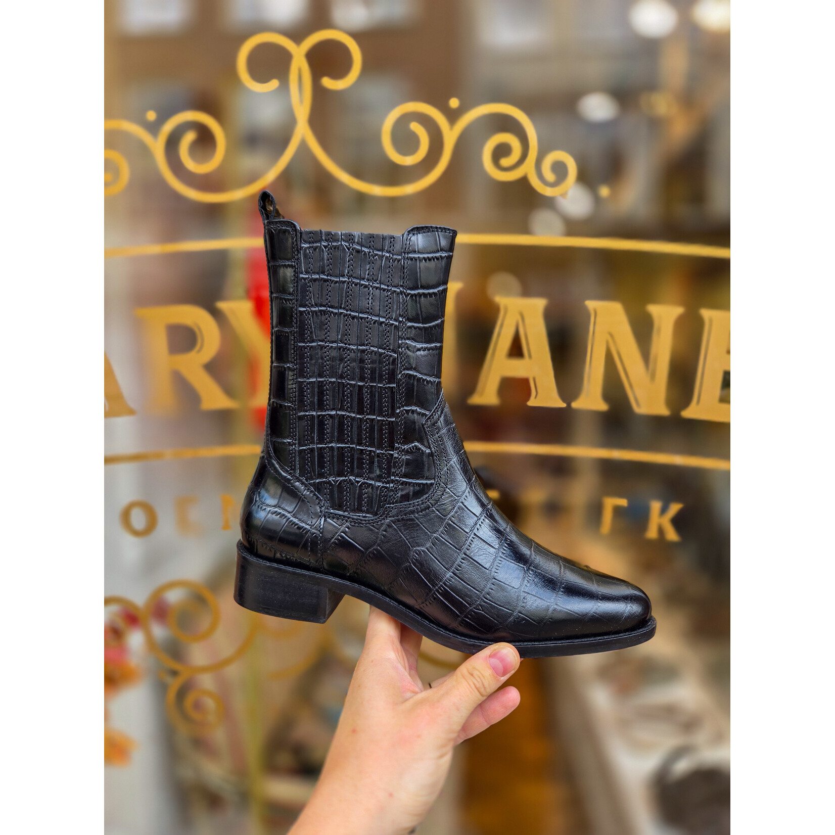 Copenhagen Shoes leren enkellaarsje STATEMENT zwart
