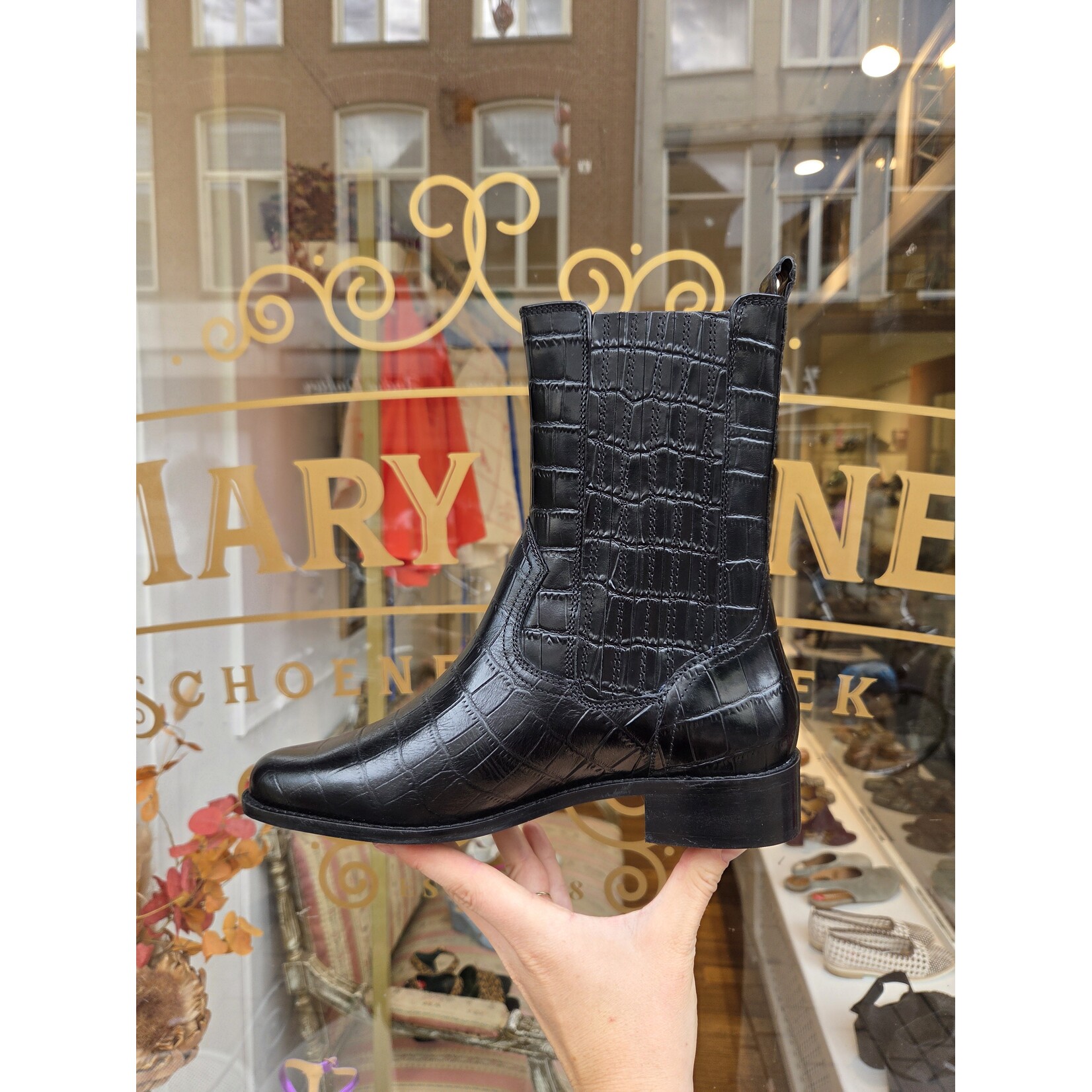Copenhagen Shoes leren enkellaarsje STATEMENT zwart