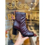 Mjus leren enkellaarsje platform Elettra bordeaux